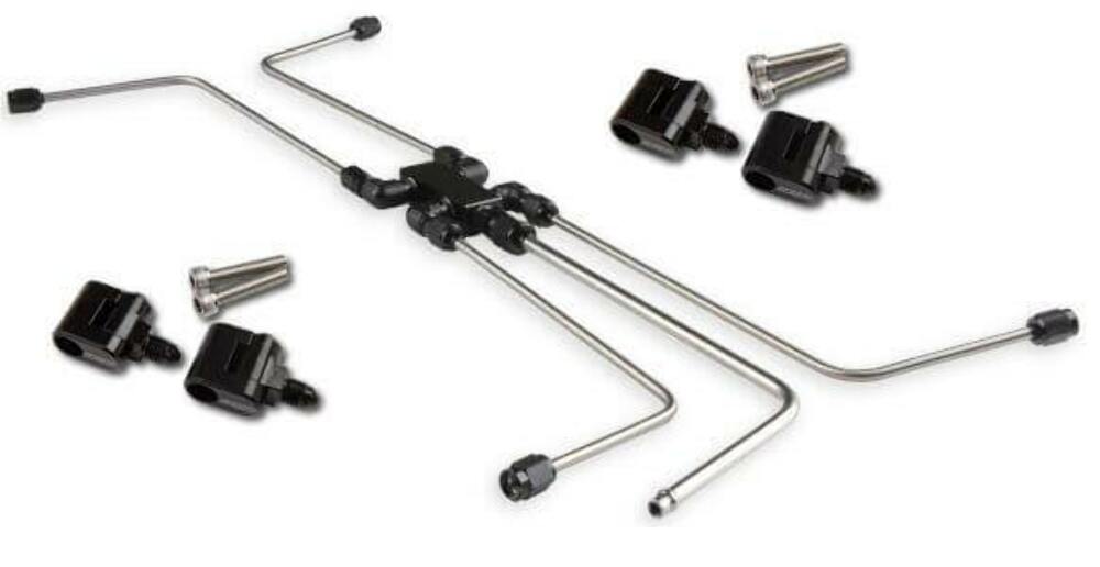 LS Steam Tube Kit w/ Hard Line Tubing and Steam Vent Adapters - LS0041ERL AN fitting black stainless steel aluminum