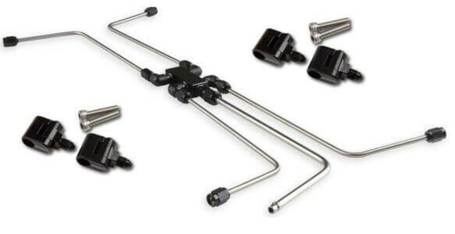 LS Steam Tube Kit w/ Hard Line Tubing and Steam Vent Adapters - LS0041ERL AN fitting black stainless steel aluminum