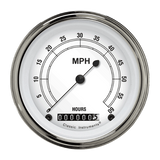 White 3 3/8" Low Speed Speedometer LSCW