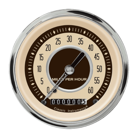 Nostalgia VT 3 3/8" Low Speed Speedometer LSNT