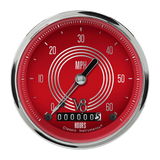 V8 Red Steelie 3 3/8" Low Speed Speedometer LSV8RS