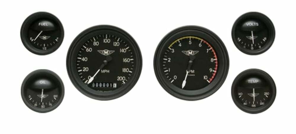 Classic Instruments analog dash gauge set black
