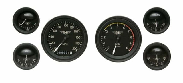 Classic Instruments analog dash gauge set black