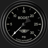 Moal Bomber 2 5/8" Boost Gauge, 30 psi MA342BLF