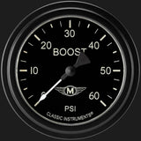 Moal Bomber 2 5/8" Boost Gauge, 60 psi MA343BLF
