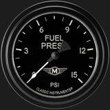 Moal Bomber 2 5/8" Fuel Pressure Gauge, 15 psi MA345BLF