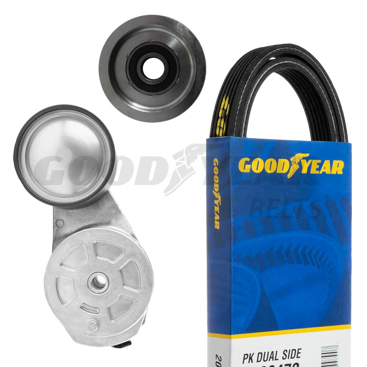 t Mack,Volvo, Serpentine Belt Drive Component Kit Goodyear 3281 Good Year Belts