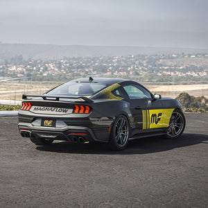 A MagnaFlow exhaust system fitted to a Ford Mustang