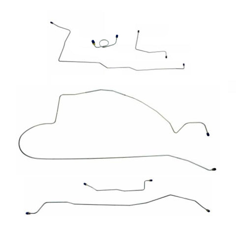 1964-1965 Ford Mustang Complete Brake Line Kit Manual Drums 6 Cylinder Steel MBLK04