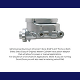 brake master cylinder aluminum chrome universal mc1321achft MBM
