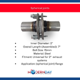 Exhaust Flange Repair Spherical Joint 2" Inside Diameter Steel MDSJ200