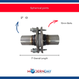 Exhaust Flange Repair Spherical Joint 2" Inside Diameter Steel MDSJ200