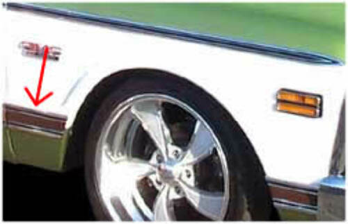 1969-1972 Chevrolet Blazer; Fender Molding - Rear Of Wheel - Black MFB30LH