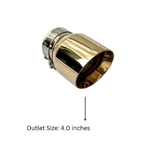 Single Round Double Wall Slant Cut Tip Miami Gold Bolt-On-MIA-GL2