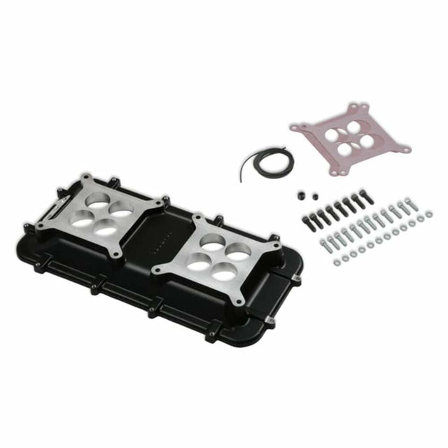 Holley Mid-Rise Plenum Base Adapter Kit - GM LS1/LS2/LS6 - Black 300-267BK black aluminum