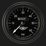 Moal Bomber 2 1/8" Boost Gauge, 60 psi MA143BLF
