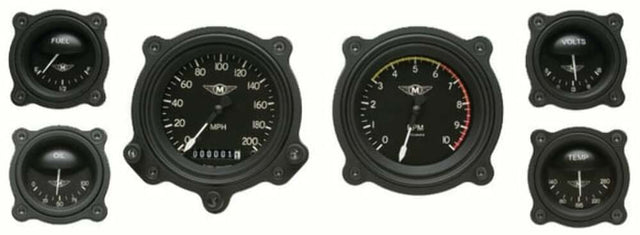 Classic Instruments analog dash gauge set black