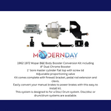 power brake booster and master cylinder kit for 1962-1972 Dodge Challenger steel black aluminum chrome mp-313 MBM