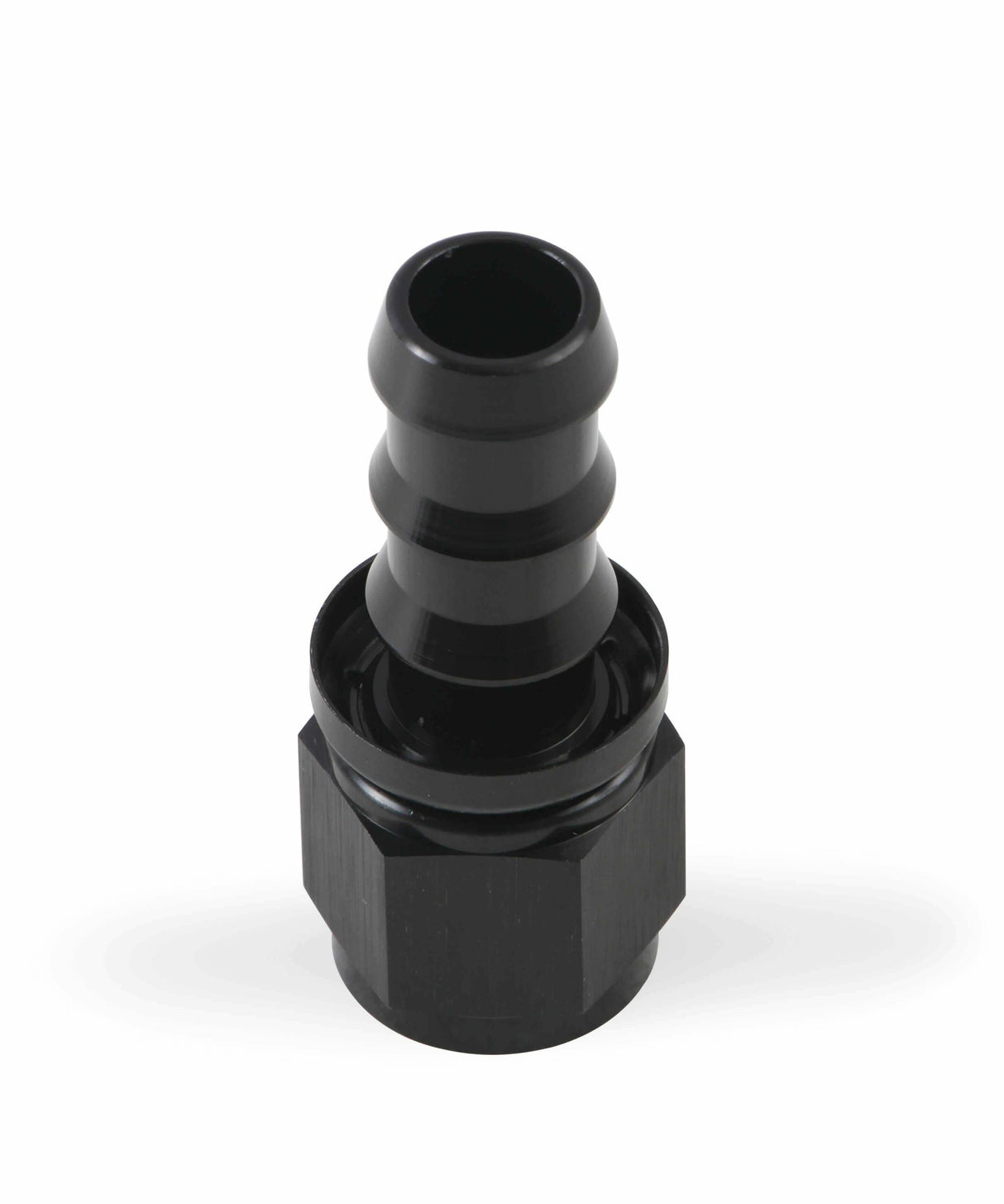 Mr. Gasket 10 AN straight push on hose ends black BL aluminum 200110
