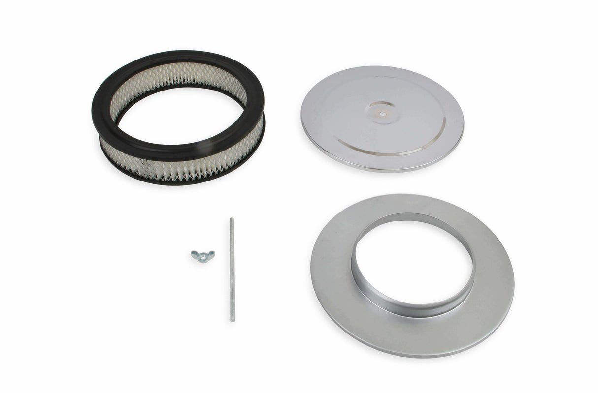 Mr. Gasket air cleaner 9 inch diameter x 2 3/4 inch tall ... carburetor chrome steel 1487