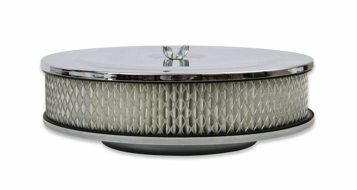 Mr. Gasket air cleaner 9 inch diameter x 2 3/4 inch tall ... carburetor chrome steel 1487