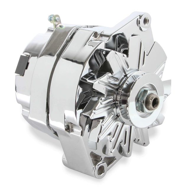 Mr. Gasket chrome alternator late GM delco 80 amp 5122