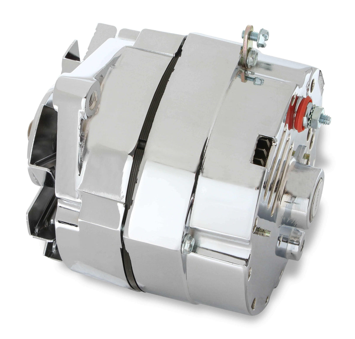 Mr. Gasket chrome alternator late GM delco 80 amp 5122