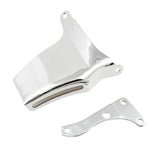 Mr. Gasket alternator brackets chrome fits 1969 1975 chevrolet small block with long water pump SBC Chevy polished steel 5171