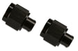 Mr. Gasket 6 AN caps (2) black BL aluminum 492906
