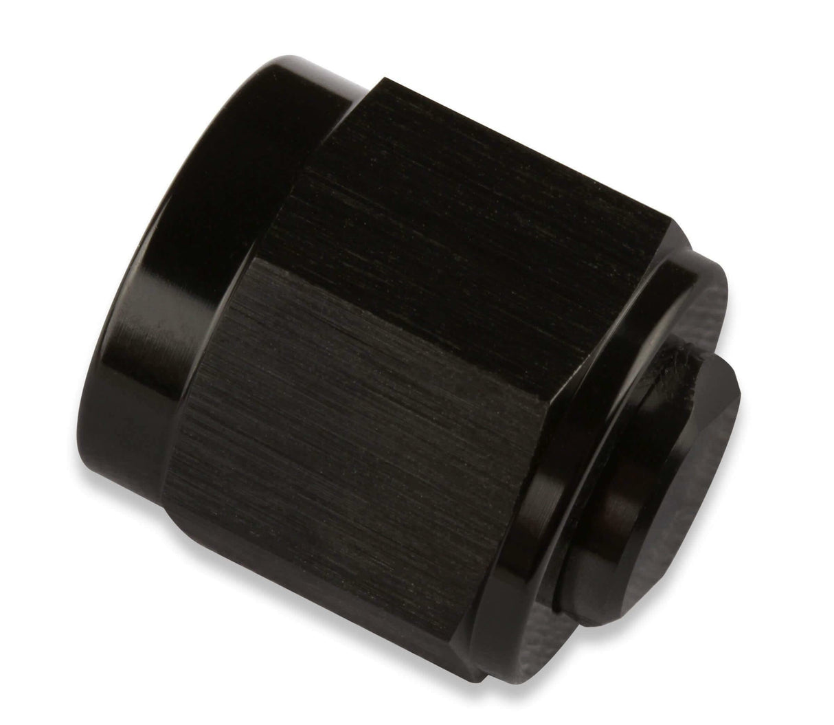 Mr. Gasket 6 AN caps (2) black BL aluminum 492906