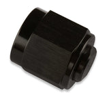 Mr. Gasket 6 AN caps (2) black BL aluminum 492906