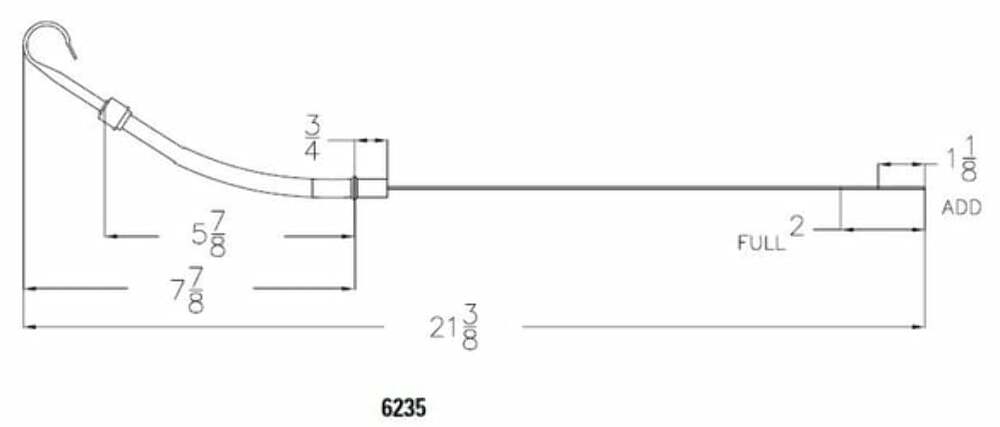 Mr. Gasket oil dipstick and tube SBC 350 305 400 283 Chevy 6235