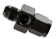 Mr. Gasket 6AN male 6AN female fuel pressure gaugeadapter w/ 1/8'' NPT BL black aluminum 400199