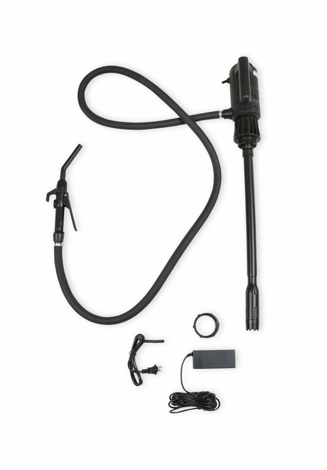 Mr. Gasket 8017MRG electric transfer pump pumps up to 4.2 GPM for 15 to 55 gallon black