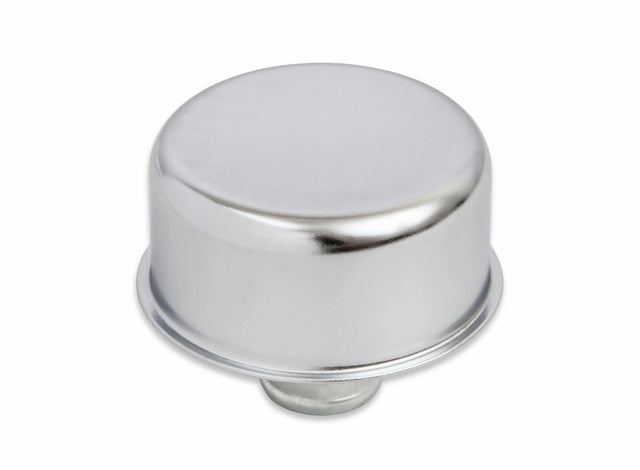 Mr. Gasket breather/oil filler cap push in valve cover breather fits SBC Chevy chrome polished steel 9810