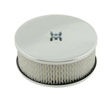 Mr. Gasket air cleaner 6 1/2 inch diameter, 2 7/16 inch tall chrome carburetor 6-1/2 inch diameter steel 1485