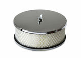 Mr. Gasket air cleaner 6 1/2 inch diameter, 2 7/16 inch tall chrome carburetor 6-1/2 inch diameter steel 1485