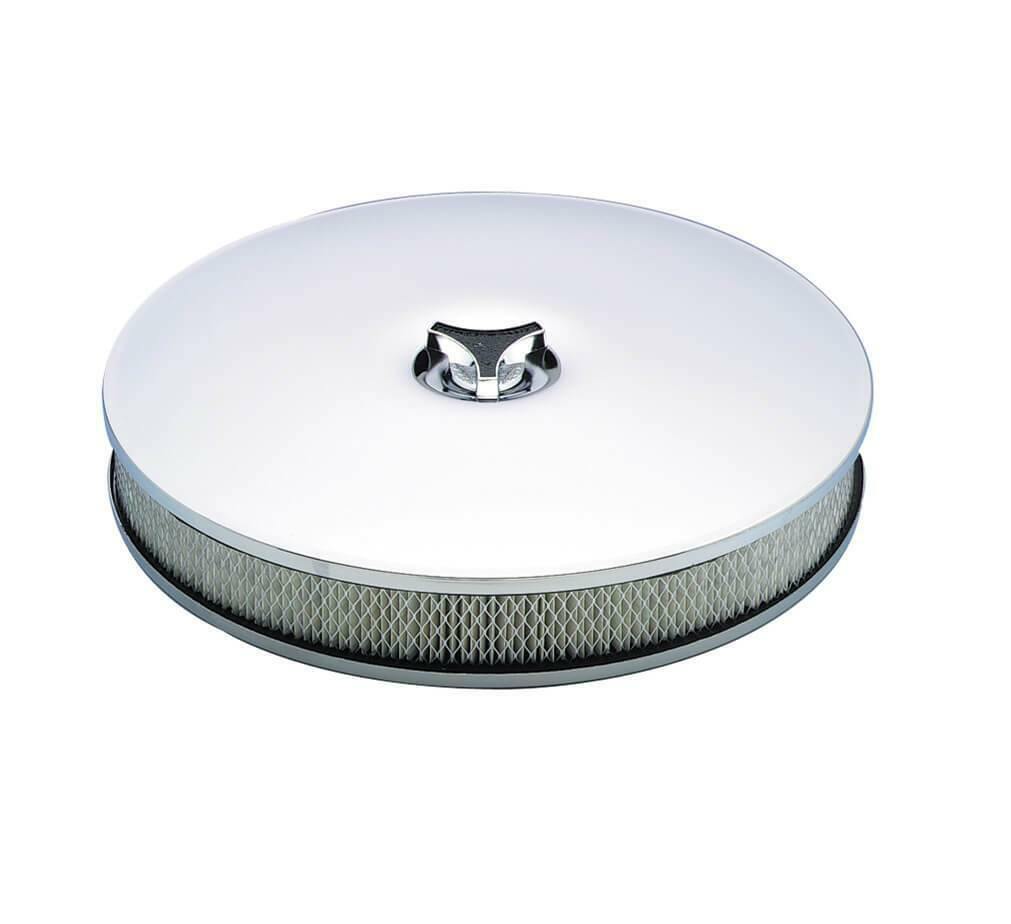 Mr. Gasket air cleaner low mount chrome steel 4338