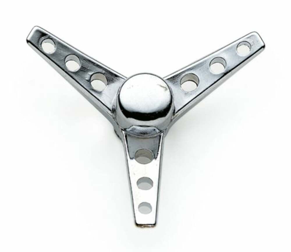 Mr. Gasket air cleaner wing nut tri bar 1/4 10 thread steel chrome 1/4-10 thread 9868