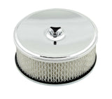 Mr. Gasket air filter assembly chrome 6 1/2 inch x 2 7/16 inch carburetor 6-1/2 inch diameter black steel 4346