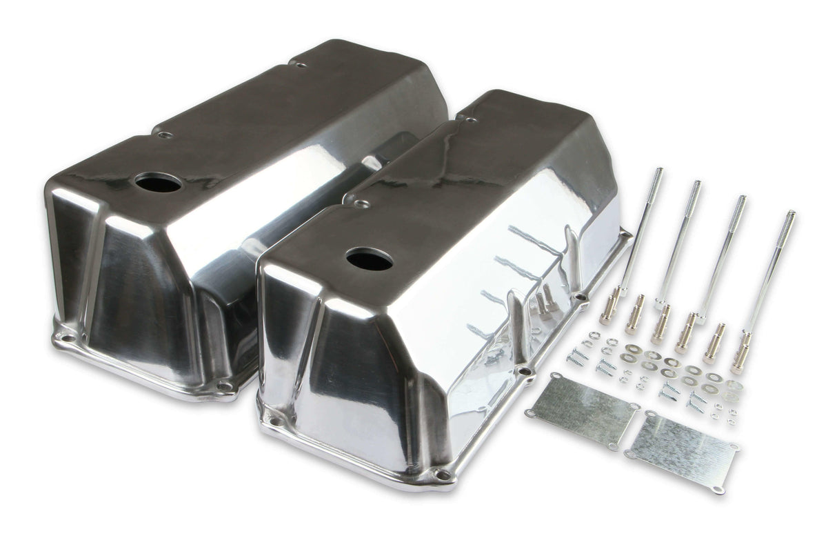 Mr. Gasket cast aluminum tall valve covers polished Ford 6890G