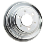 Mr. Gasket chrome crankshaft pulley triple groove BBC Chevy black polished 4961G