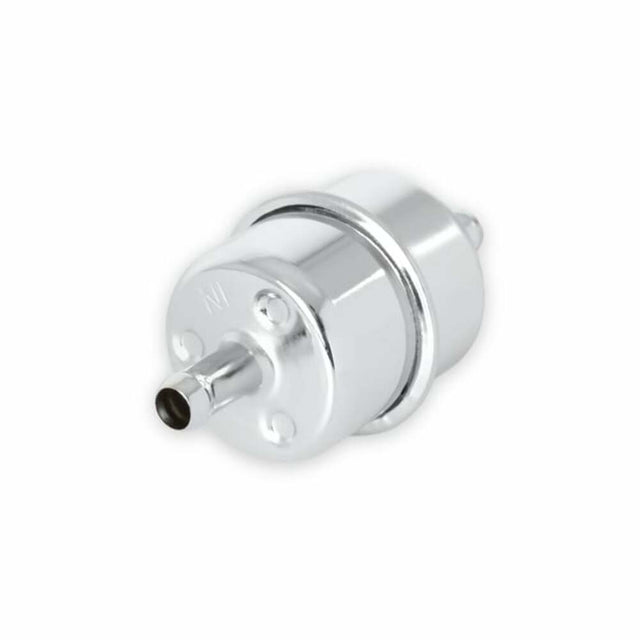 Mr. Gasket chrome fuel filter fits 3/8 inch hose polished steel 9746