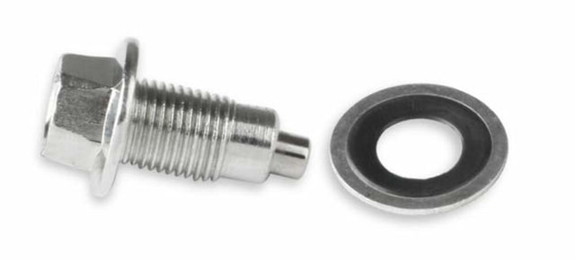 Mr. Gasket chrome oil pan plug 15 Chevy 1/2-20 thread rubber 2493