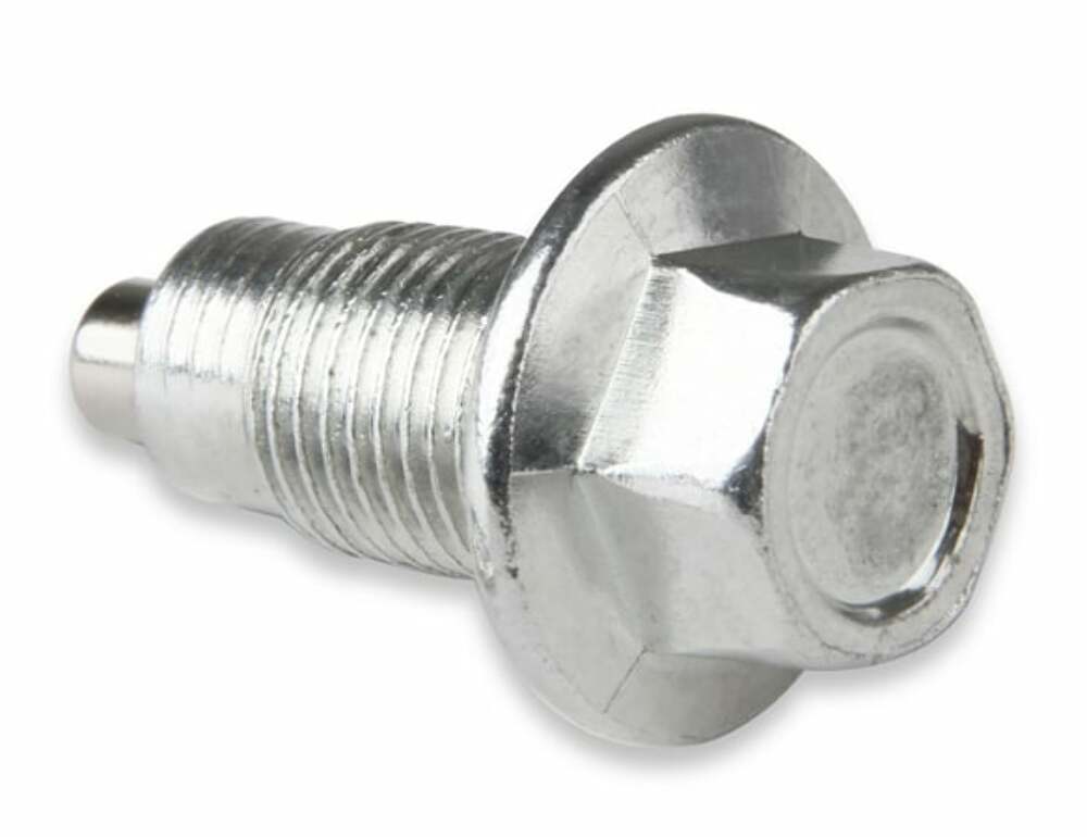 Mr. Gasket chrome oil pan plug 15 Chevy 1/2-20 thread rubber 2493