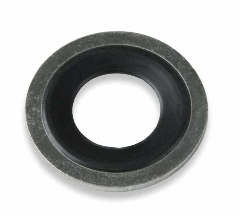 Mr. Gasket chrome oil pan plug 15 Chevy 1/2-20 thread rubber 2493