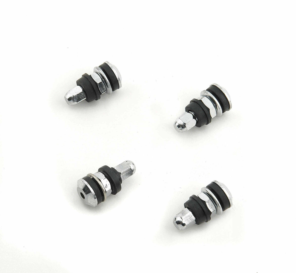 Mr. Gasket chrome tire valve stems shorty with screw on mounting 1957MRG steel 2493