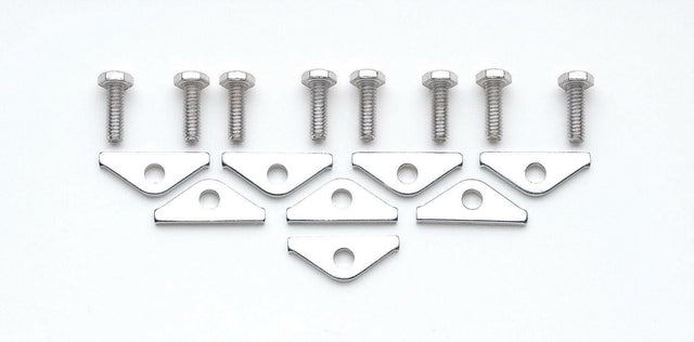 Mr. Gasket chrome valve covers clamps and bolts chrome SBC Chevy 1/4 inch diameter steel 9887