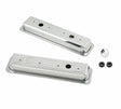 Mr. Gasket chrome valve covers finned SBC Chevy steel 9415