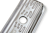 Mr. Gasket chrome valve covers finned SBC Chevy steel 9415